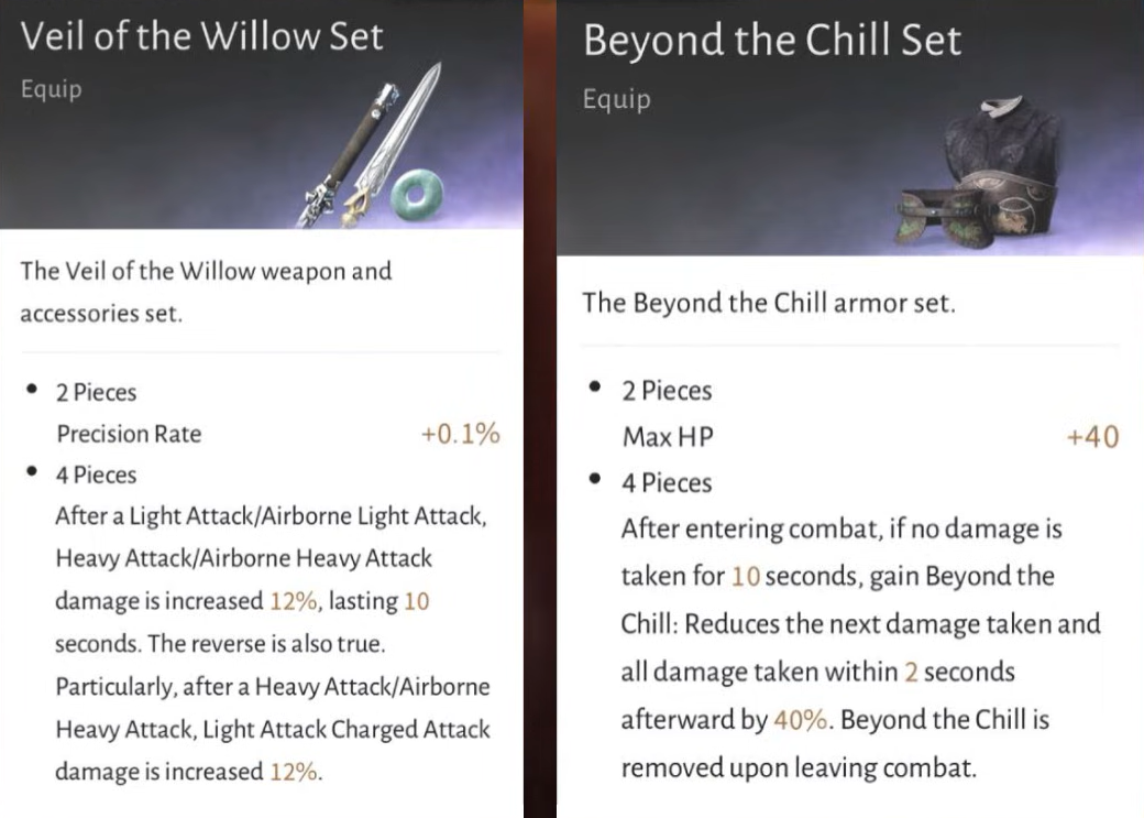 Veil Of The Willow Set & Beyond The Chill Set Where Winds Meet