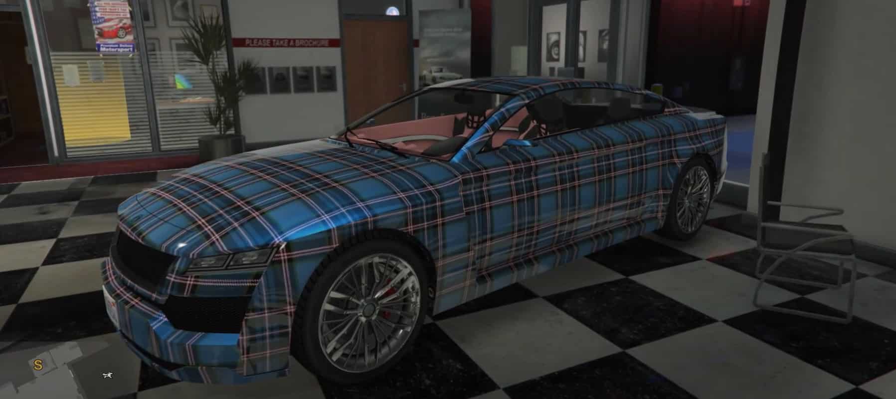 Blue Tartan Livery on Ubermacht Revolter in GTA V